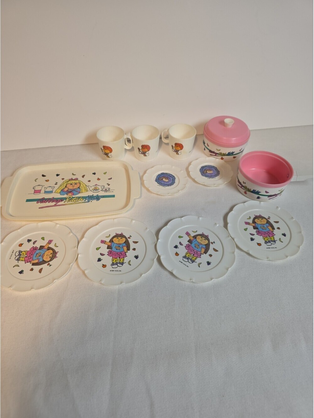 Cabbage Patch Kids Doll Vintage Set 1990 Tea Party Play Dish Lot Accessories